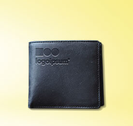 Cartera personalizada de piel orgánica negra