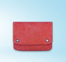 Cartera de cuero auténtico roja